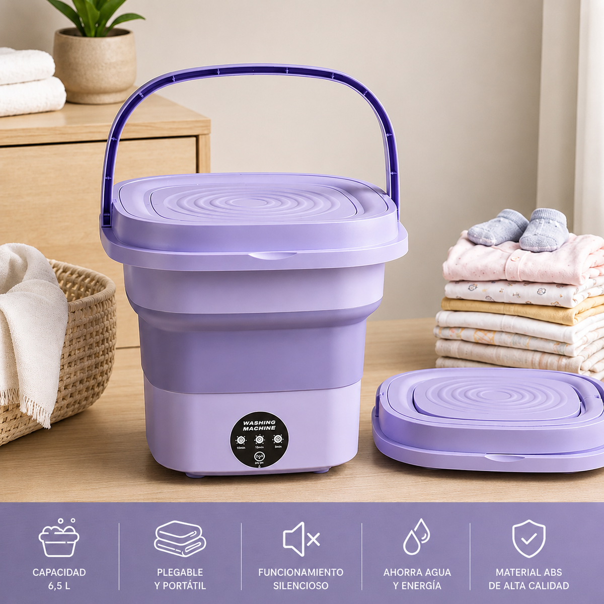 Mini Lavadora Plegable Para Ropa
